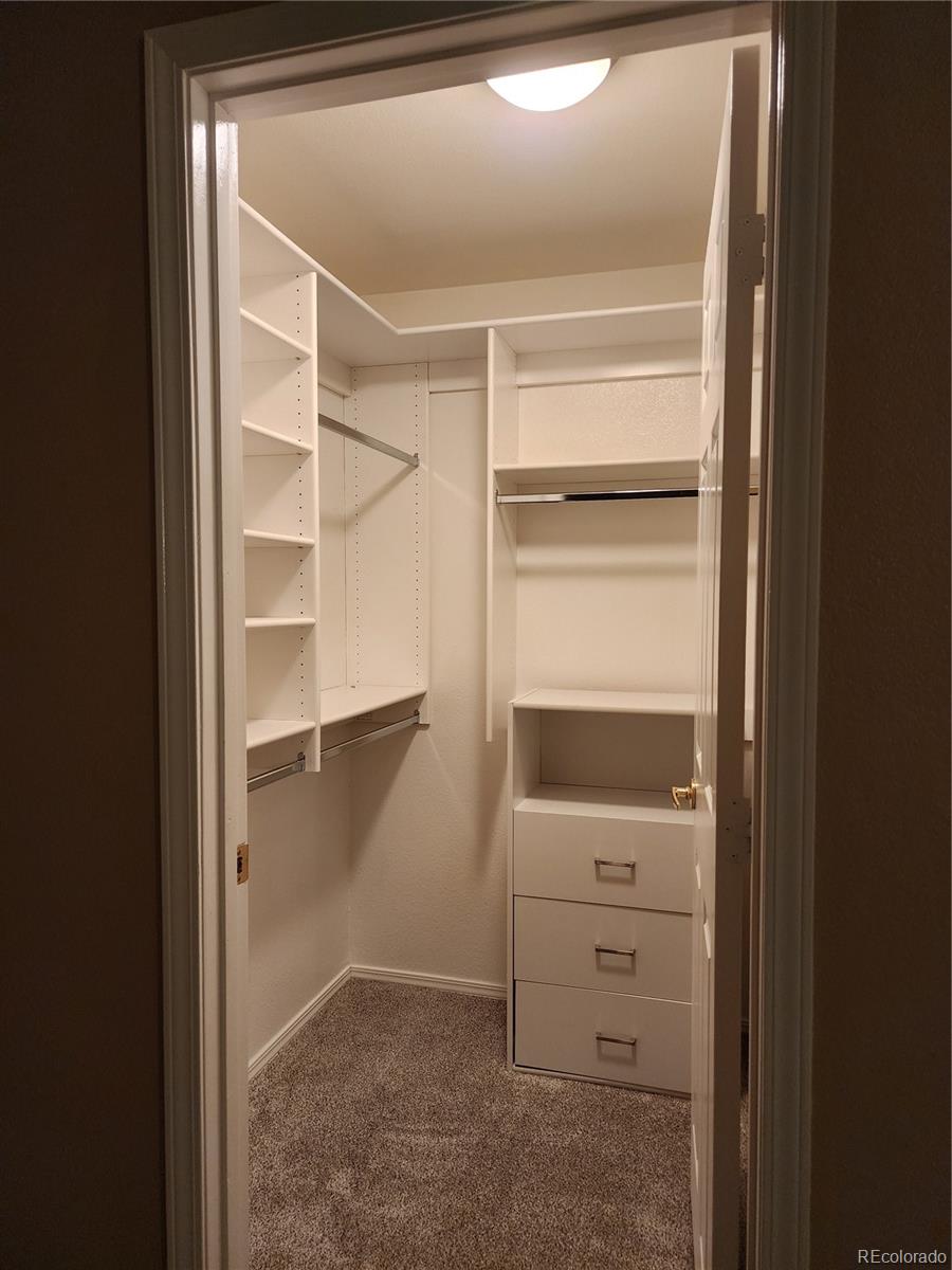 8601 East Dry Creek Road, Unit 112 Centennial, CO 80112 - Photo 16 of 19 a view of walk in closet with empty racks