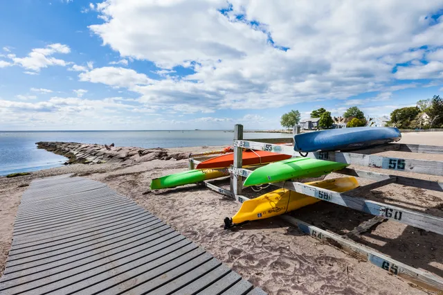 an aerial view of a yard