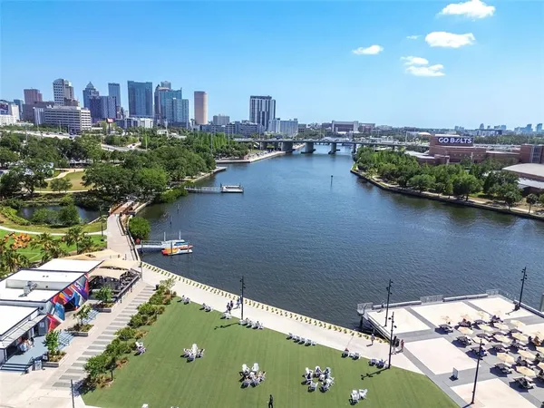 an aerial view of a city