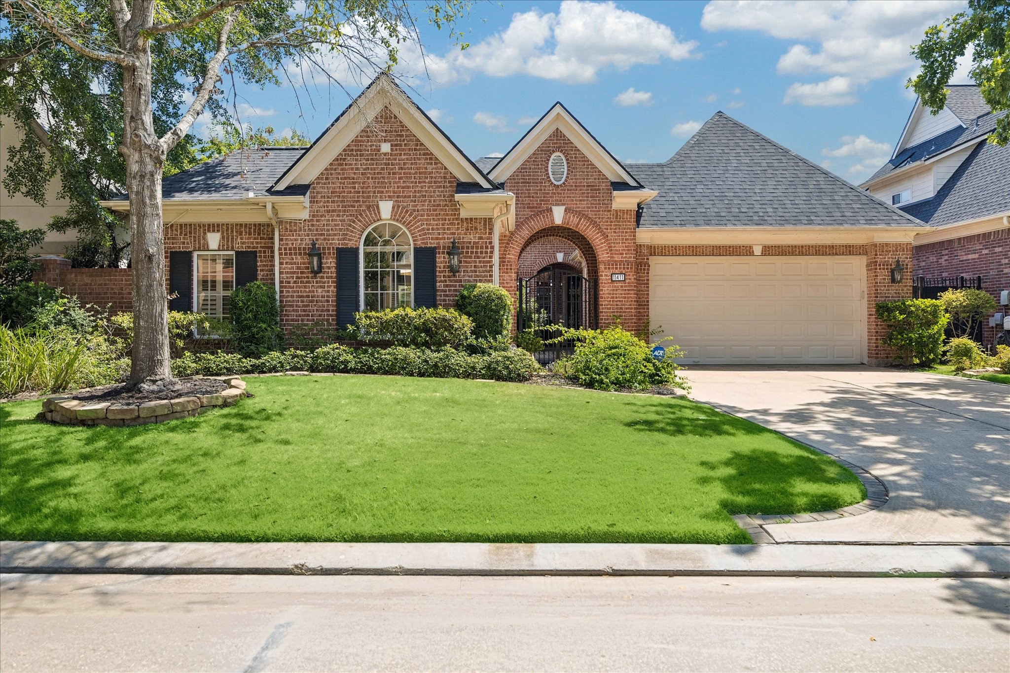 11411 Gallant Ridge Lane Houston, TX 77082 - Photo 2 of 27 This is a charming brick home with an elegant arched entryway and manicured landscaping. Note the detached garage which hosts a private office / flex space