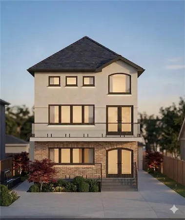 a front view of a house