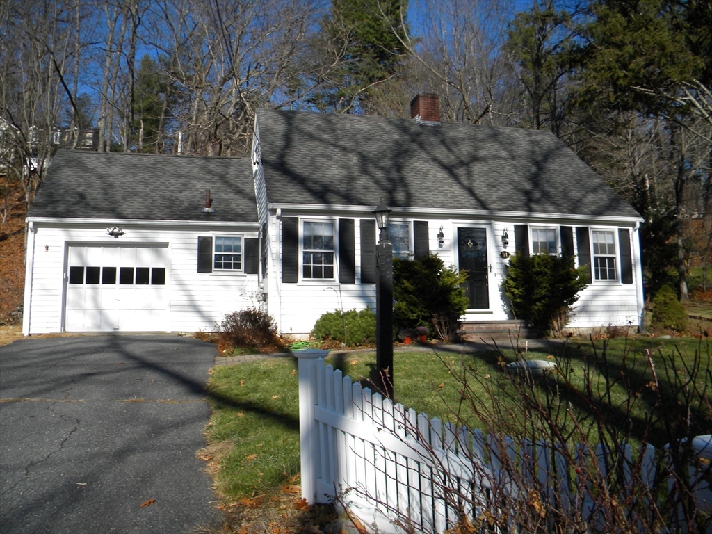 a view of house with backyard and outdoor seating