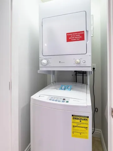 a utility room with a washer and dryer