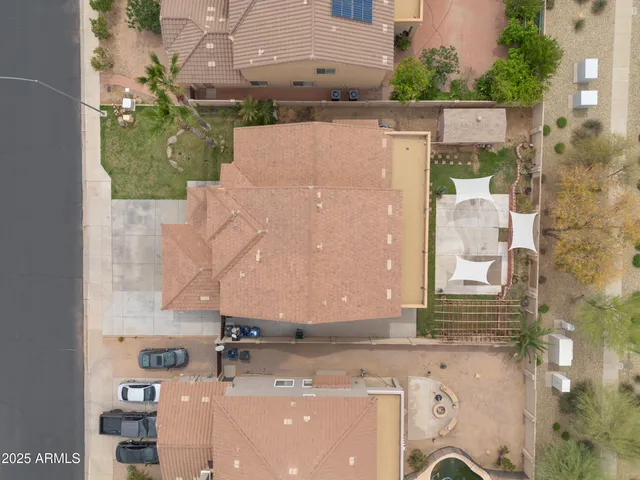 an aerial view of multiple house