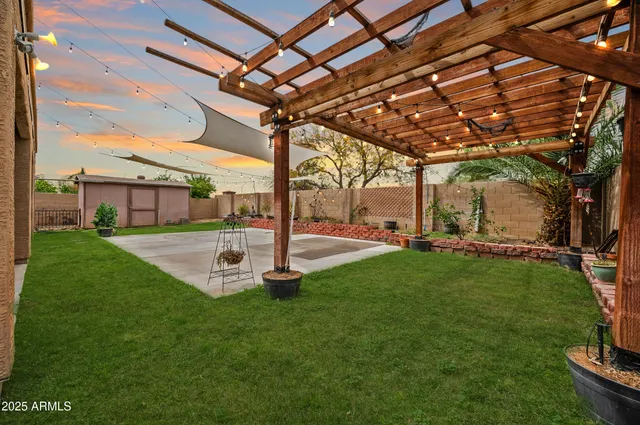 a view of a porch with a yard