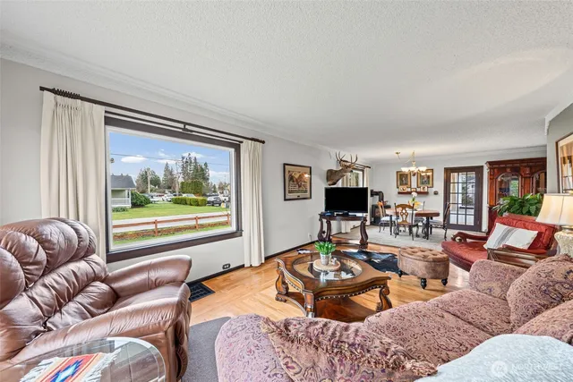 a living room filed with furniture