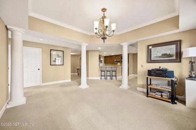a view of a livingroom with furniture and a couch