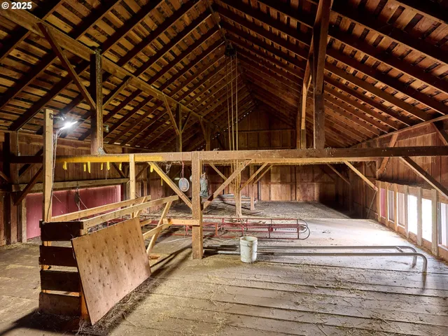 a backyard of a house with lots of green space and fog