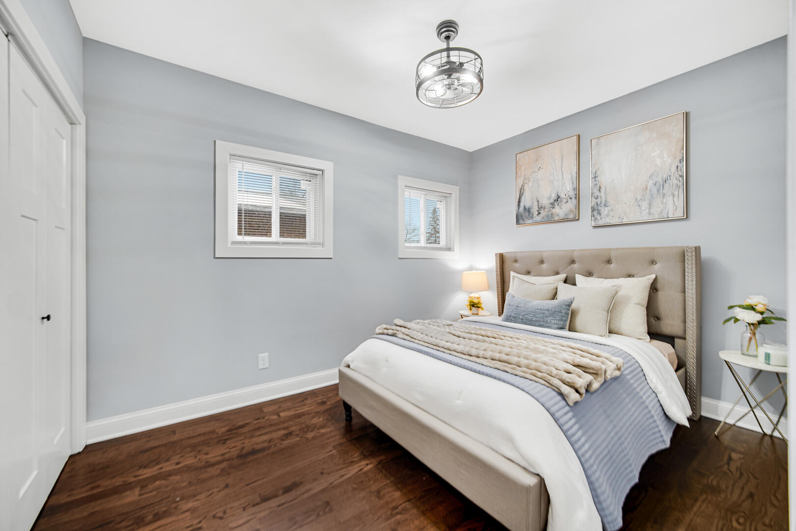 4354 Washington Street Gary, IN 46408 - Photo 14 of 32 a bedroom with bed and wooden floor