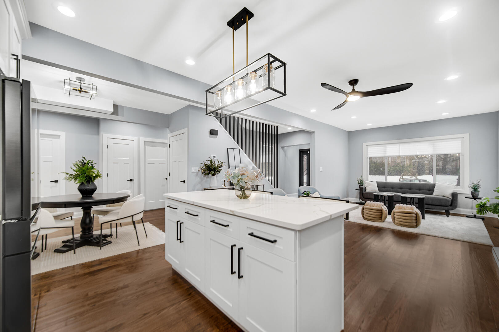 4354 Washington Street Gary, IN 46408 - Photo 8 of 32 a view of kitchen center island and living room