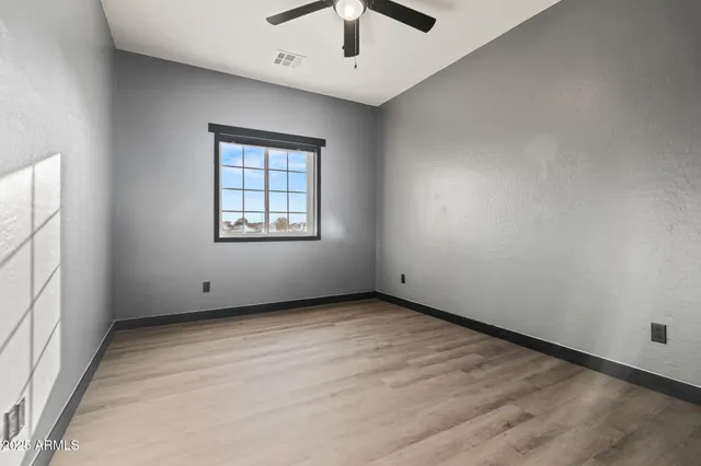 an empty room with a window