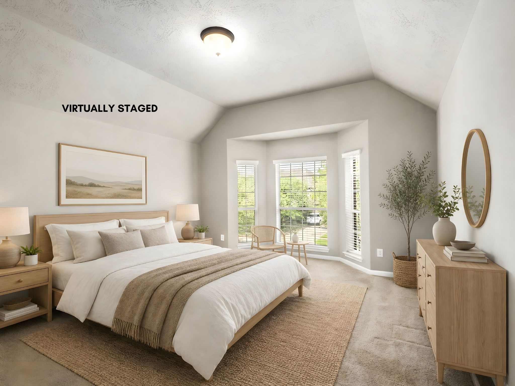 5307 Amber Sky Lane Rosharon, TX 77583 - Photo 35 of 50 A beautifully virtually staged secondary bedroom showcases plush carpet and a bright, welcoming ambiance, ideal for family or guests.