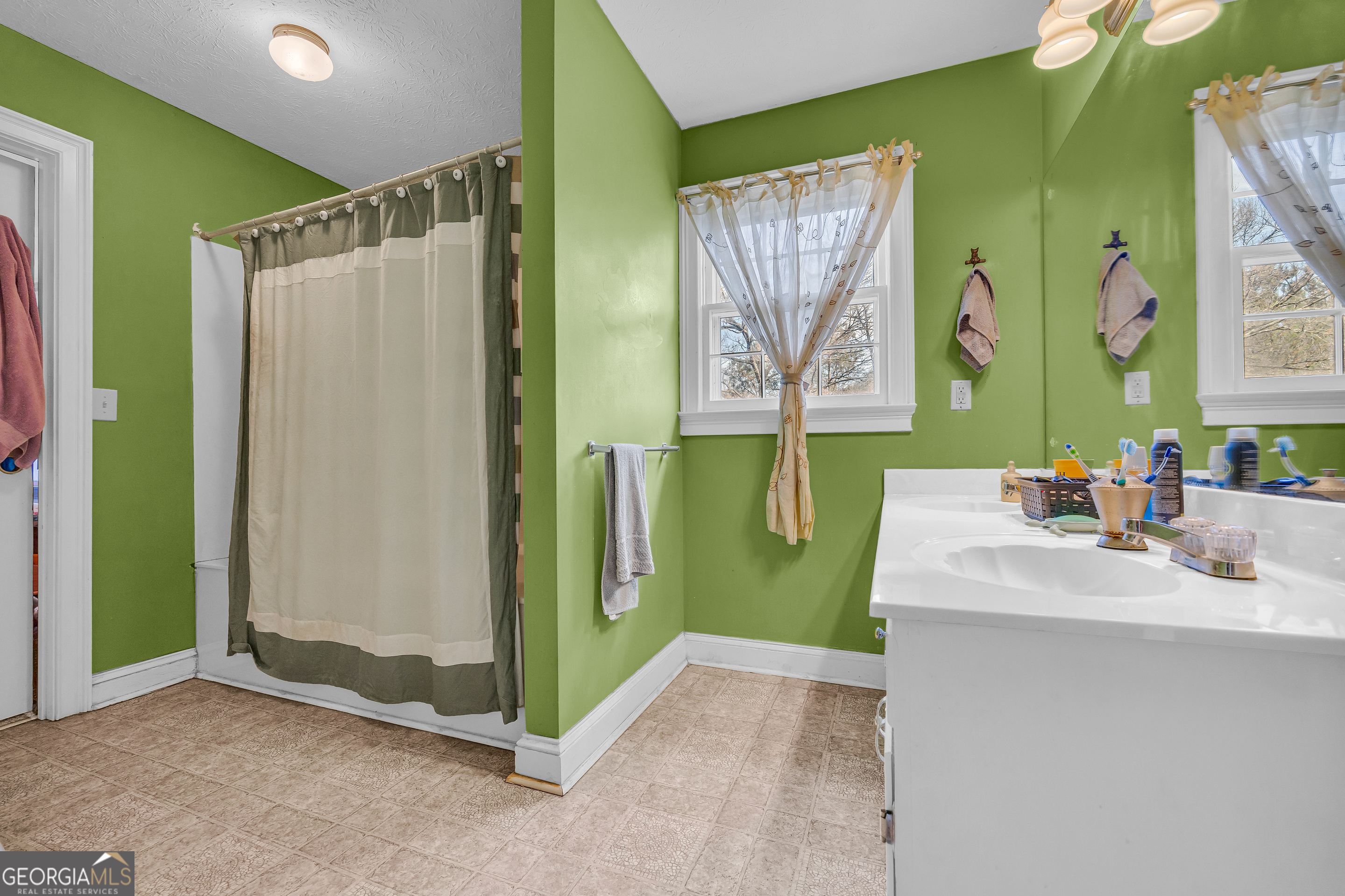1640 Wire Bridge Road Watkinsville, GA 30677 - Photo 36 of 74 a bathroom with a mirror sink and a shower
