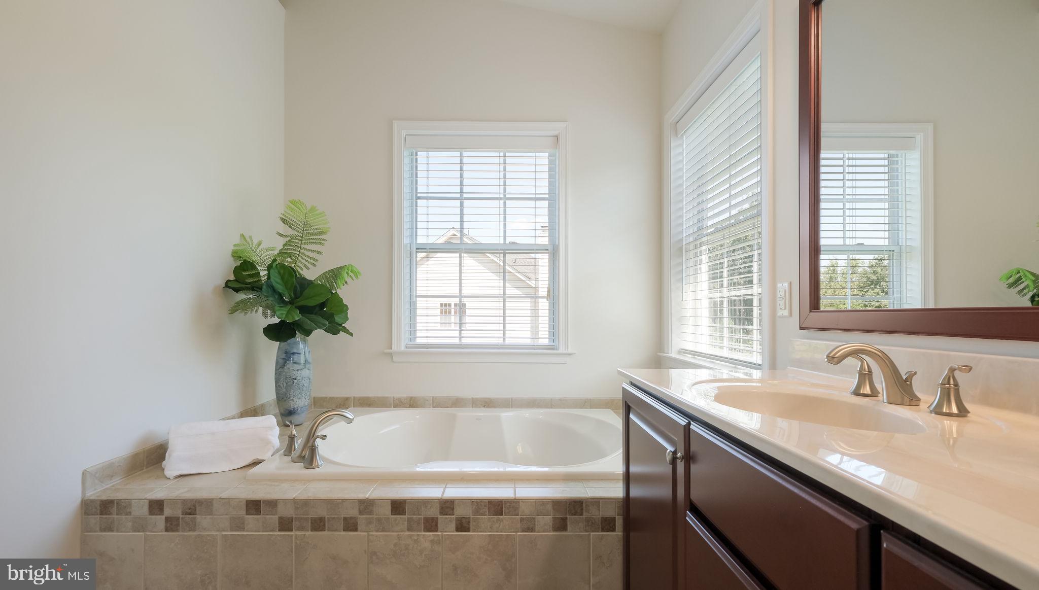 5068 Kratz Carriage Road Pipersville, PA 18947 - Photo 33 of 52 a bathroom with a granite countertop sink a bathtub and window