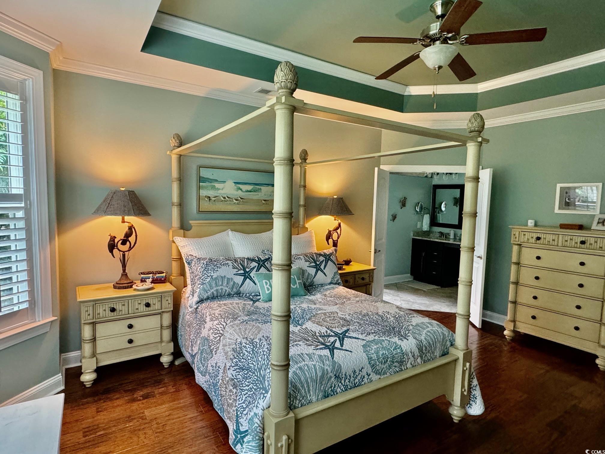 1592 Buckingham Avenue Myrtle Beach, SC 29577 - Photo 13 of 37 Bedroom with hardwood / wood-style floors, a raise