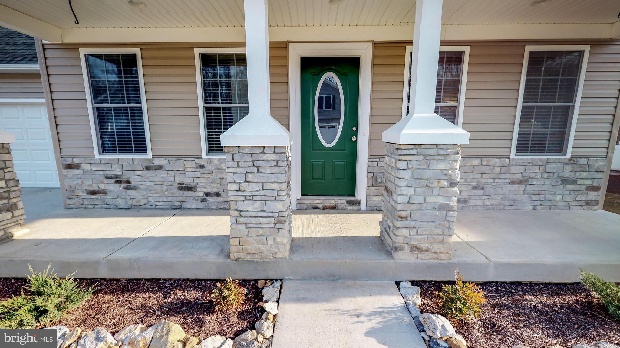 Nice front porch with stone accents