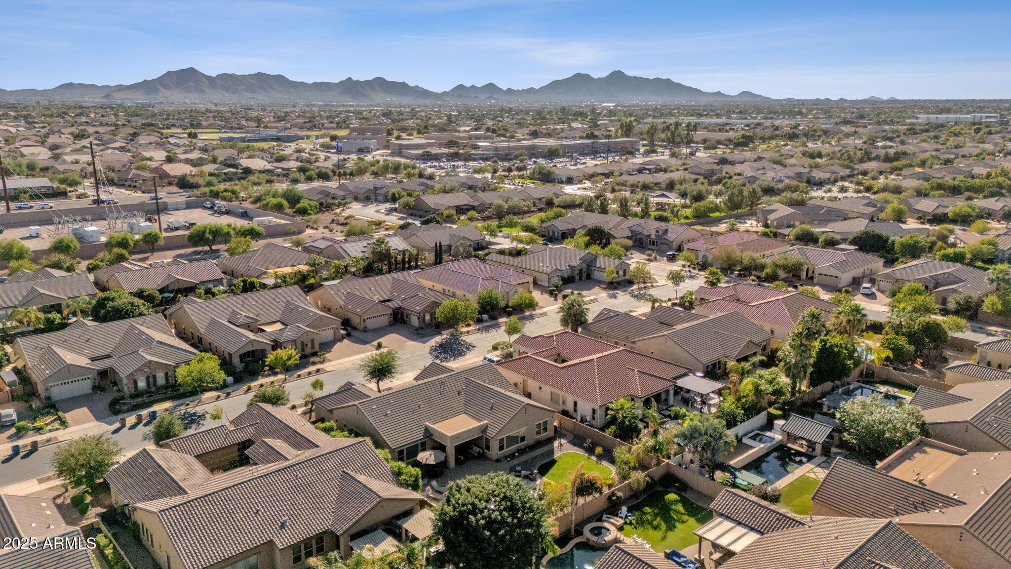 22322 East Rosa Road Queen Creek, AZ 85142 - Photo 62 of 83 an aerial view of residential houses with outdoor space and trees