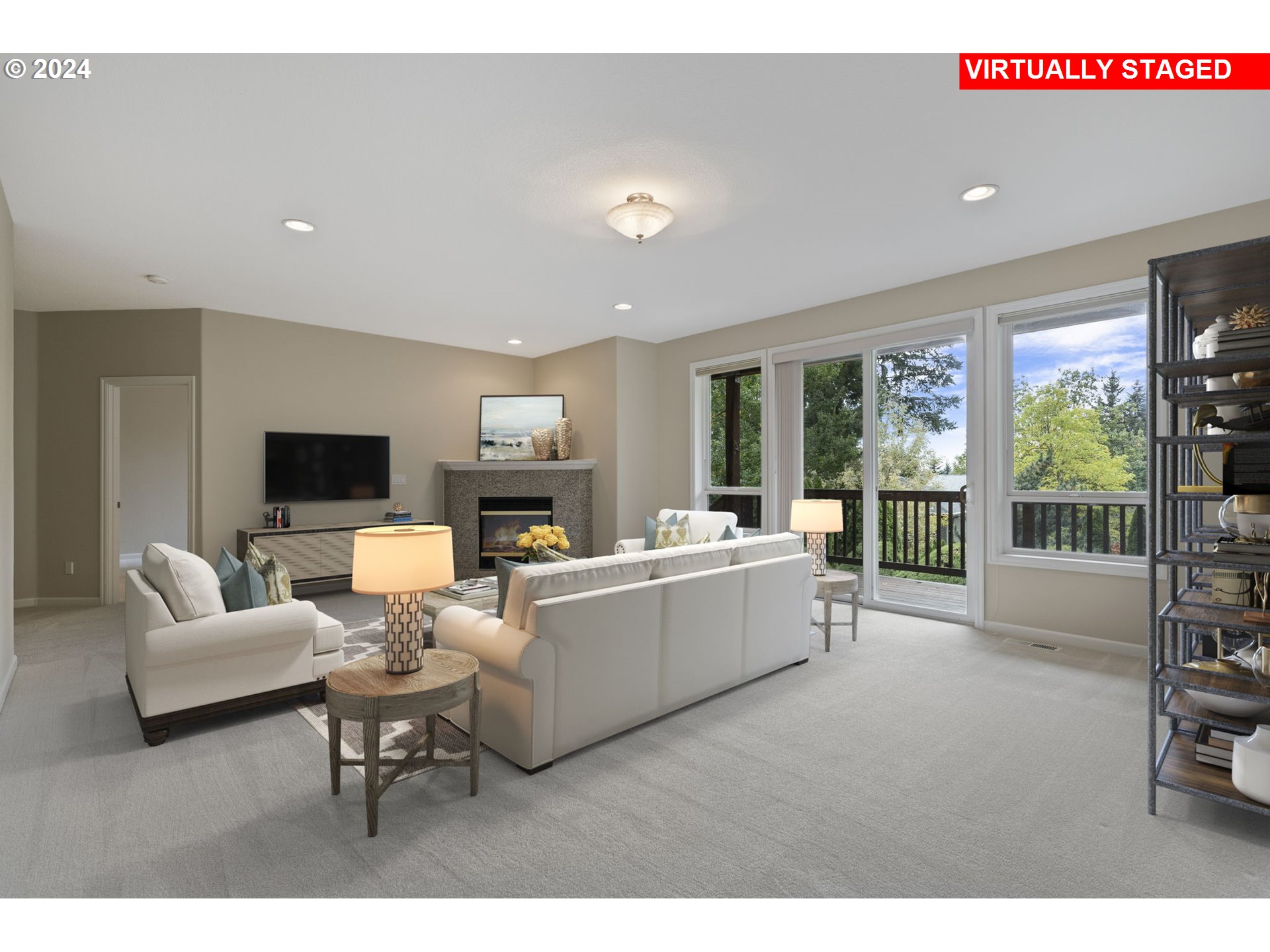 2250 Crestview Drive West Linn, OR 97068 - Photo 29 of 48 a living room with furniture and a flat screen tv