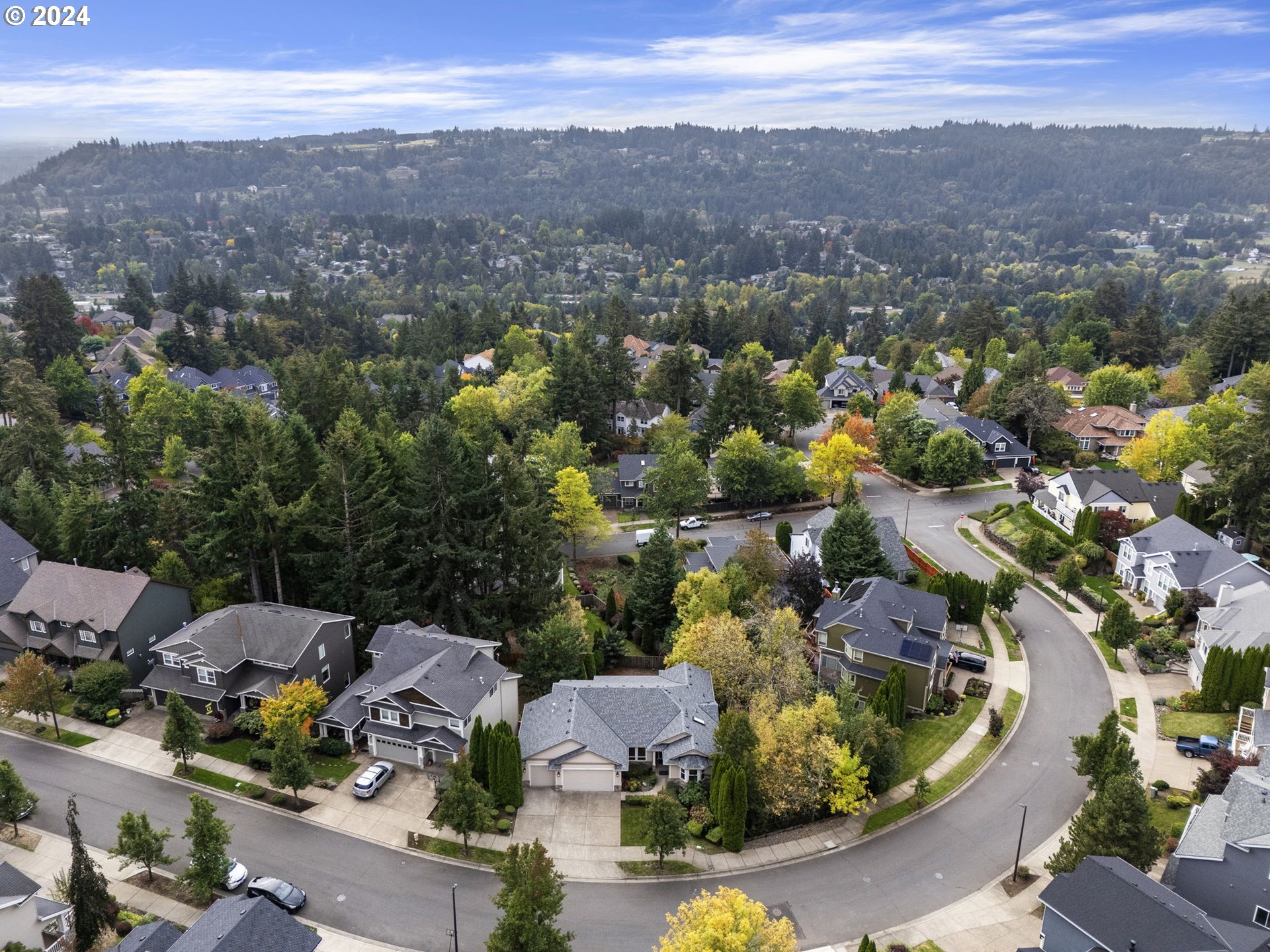2250 Crestview Drive West Linn, OR 97068 - Photo 46 of 48 an aerial view of a houses with a street and green space