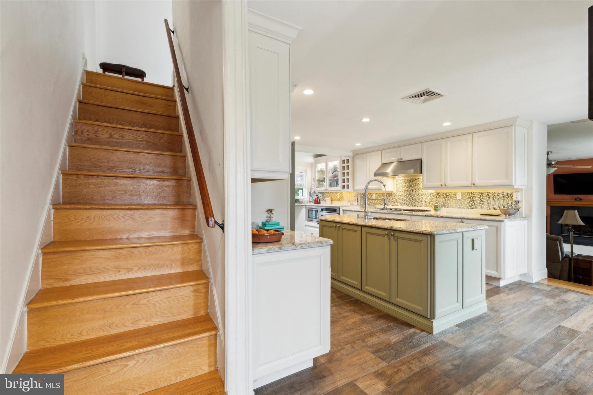 Stairway and kitchen