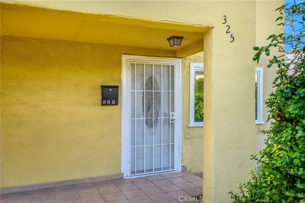 a view of a bathroom with a door