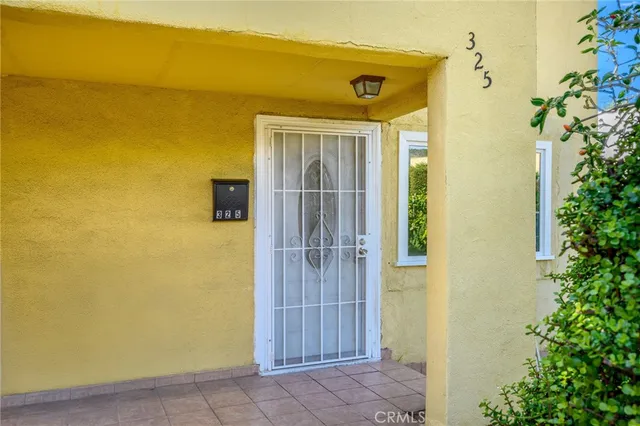 a view of a bathroom with a door