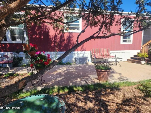 a view of a park with a tree