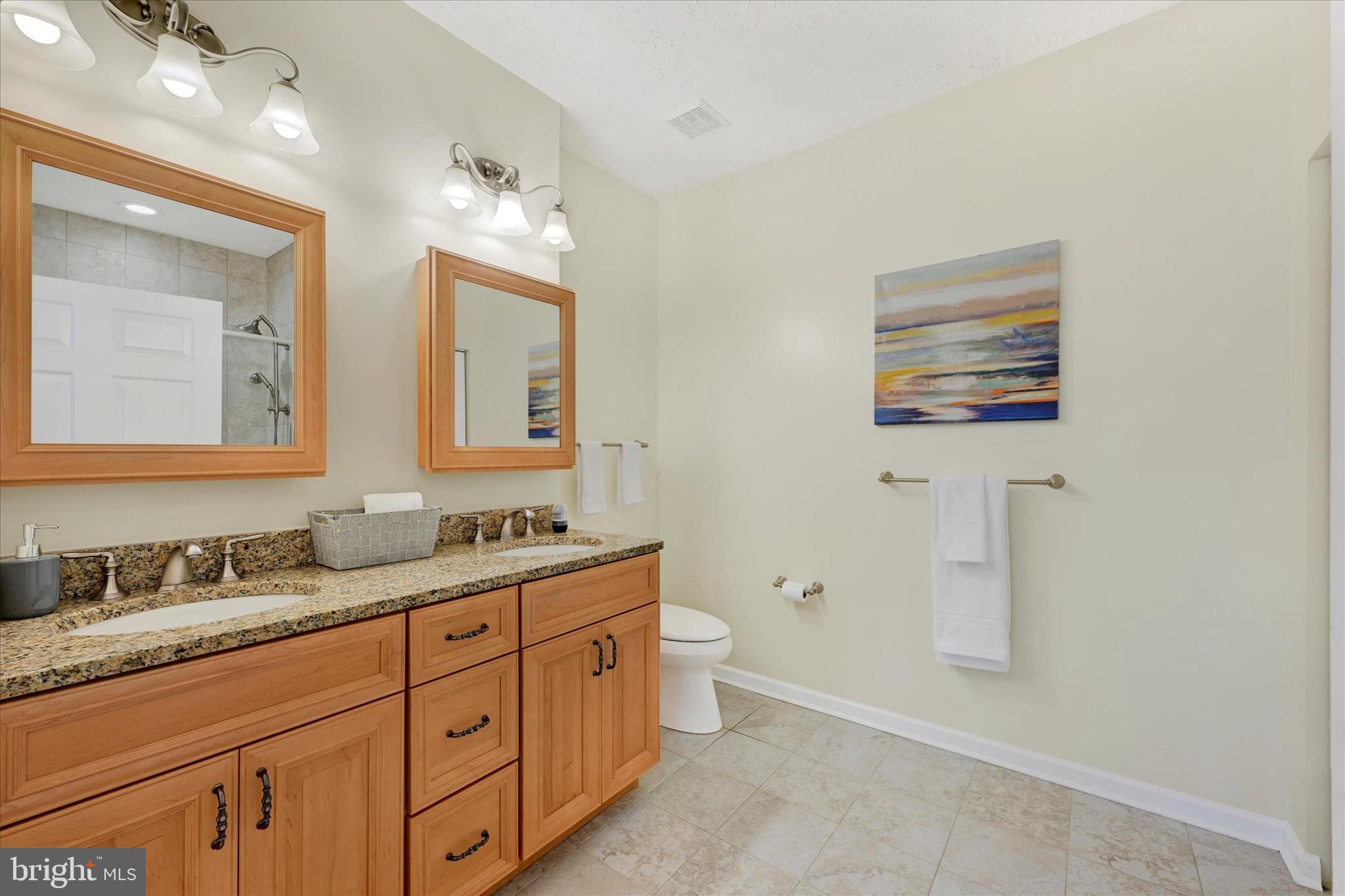 9606 Haven Farm Road, Unit 9606M Perry Hall, MD 21128 - Photo 23 of 49 a bathroom with a double vanity sink mirror and toilet