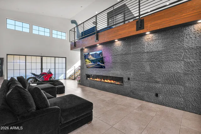 a living room with furniture