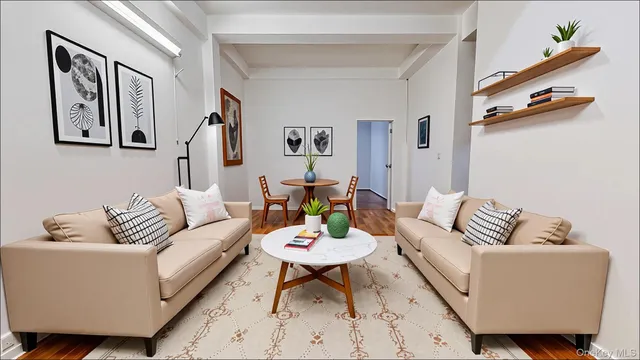 a living room with furniture and a couch