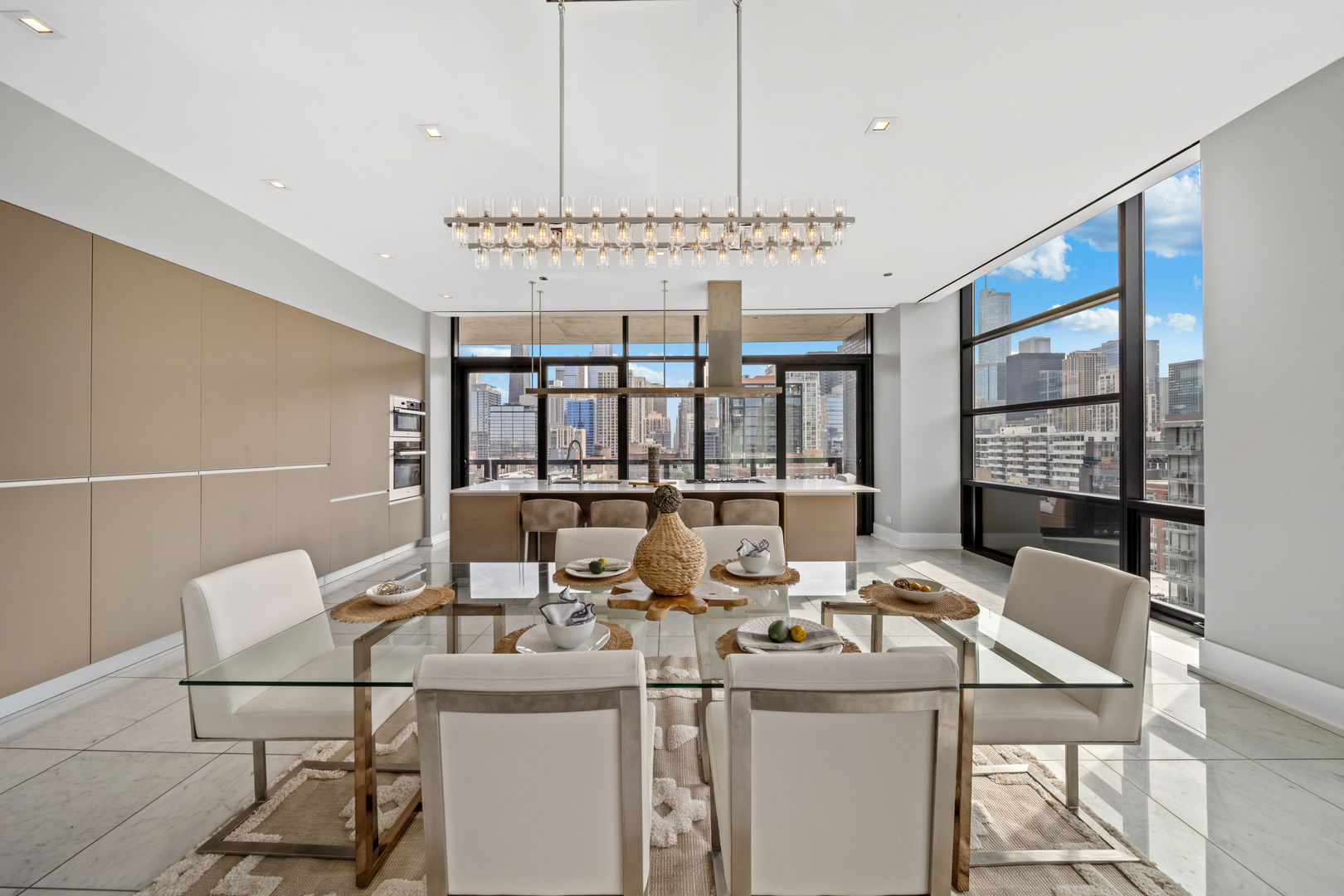 400 West Huron Street, Unit 1001 Chicago, IL 60654 - Photo 12 of 41 a view of a dining room with furniture window and outside view
