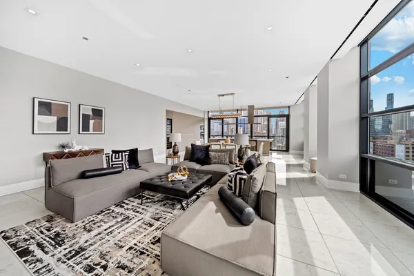 a living room with furniture
