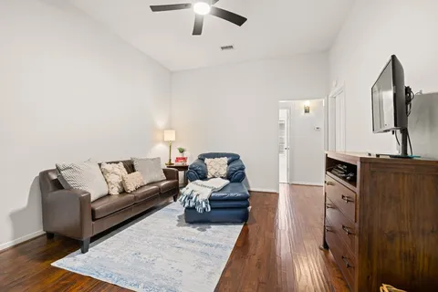 a living room with furniture