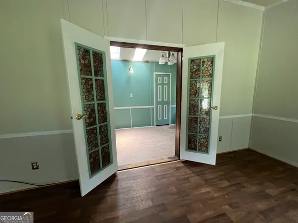 a view of a wooden deck