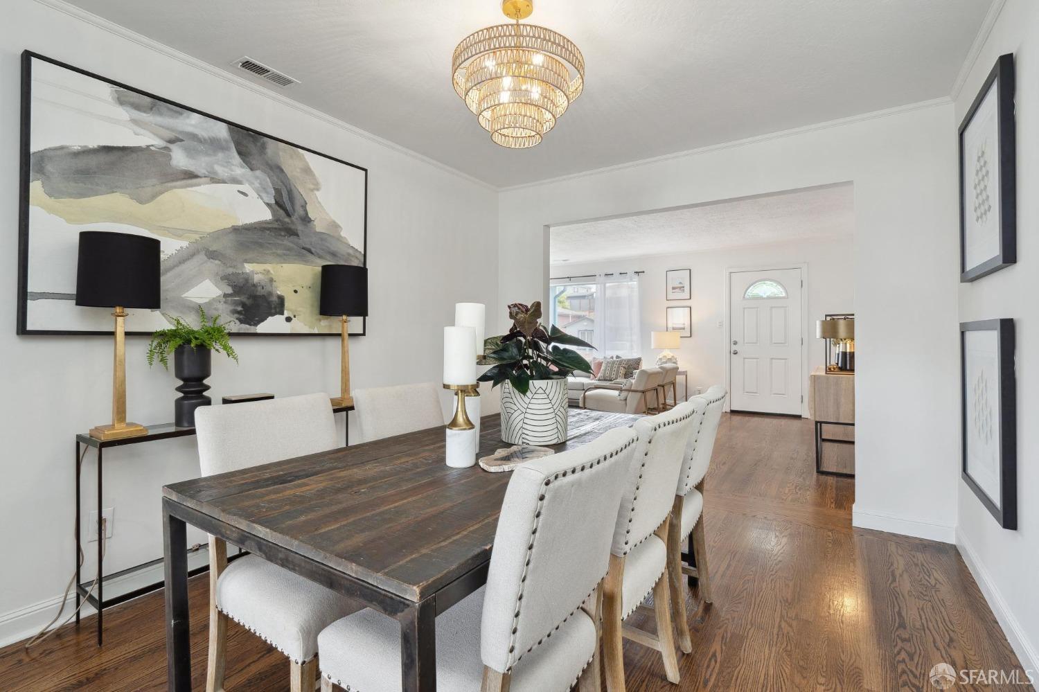 512 Macarthur Drive Daly City, CA 94015 - Photo 11 of 53 a dining room with furniture and wooden floor