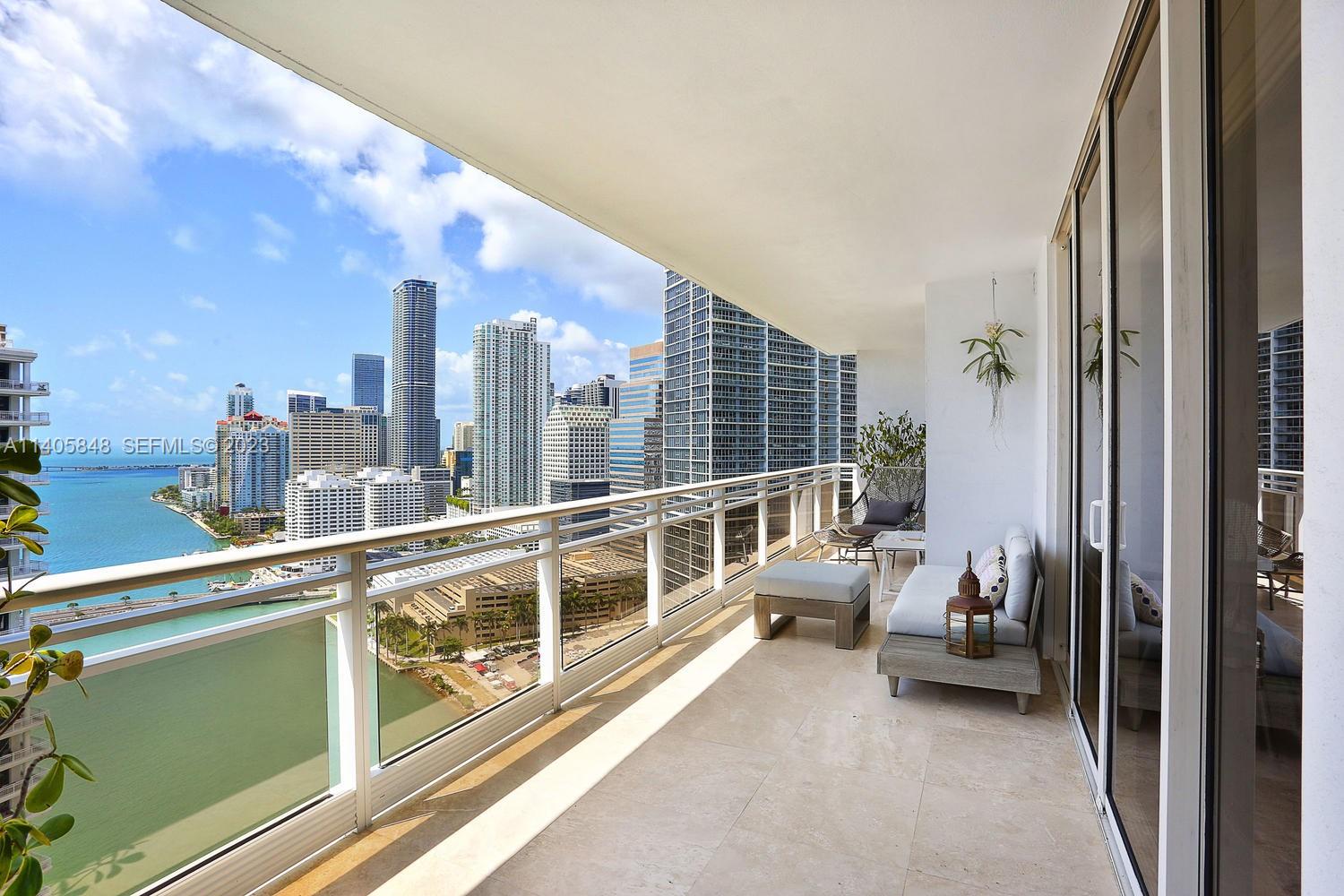 901 Brickell Key Boulevard, Unit 2903 Miami, FL 33131 - Photo 3 of 31 a view of a balcony with city view