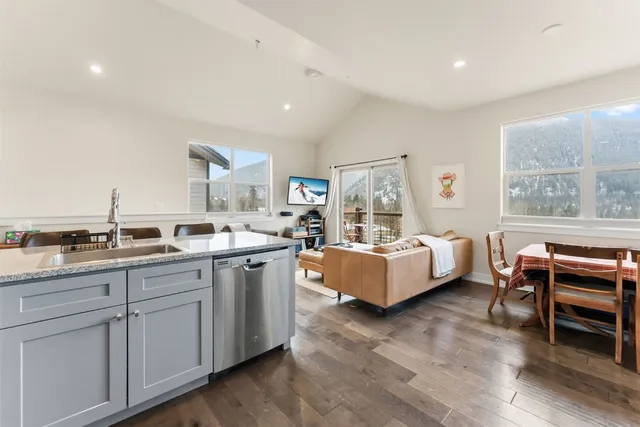 a view of livingroom with furniture and wooden floor