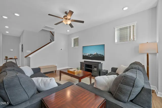 a living room with furniture