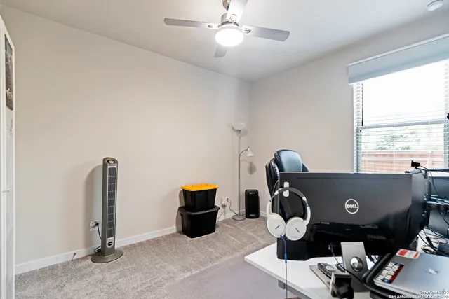 a view of workspace with a window