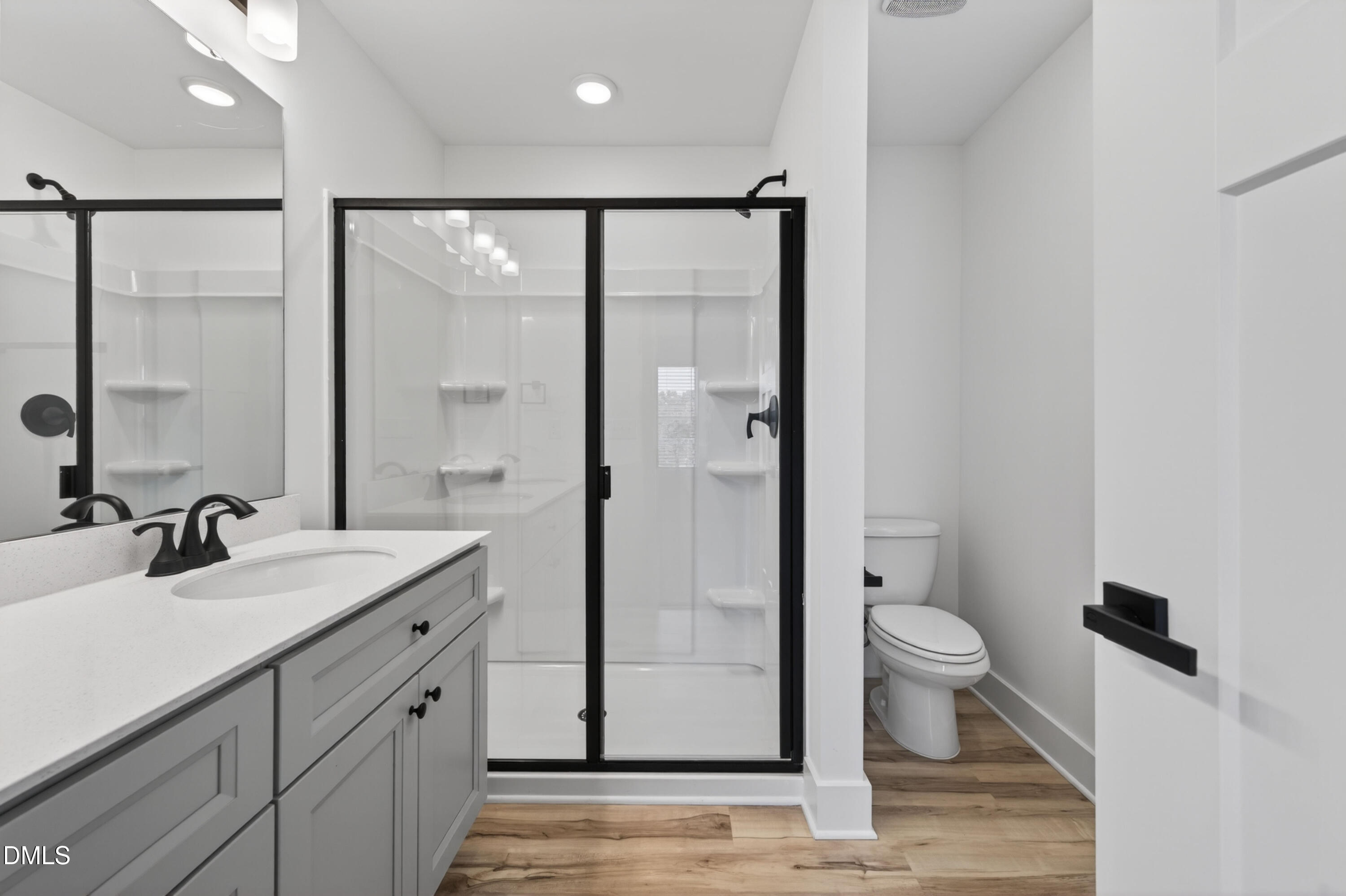 1182 Hurdle Mills Road Roxboro, NC 27573 - Photo 29 of 45 a bathroom with a sink toilet a mirror and shower