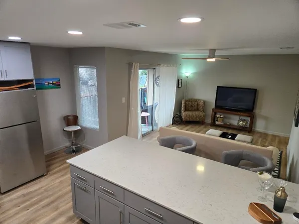 a backyard of a house with seating space