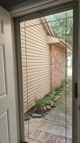 a view of a back yard from a window