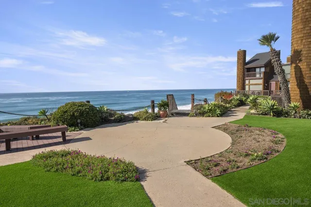 a view of a ocean with a building