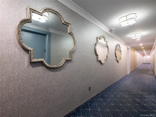 an empty room with mirror