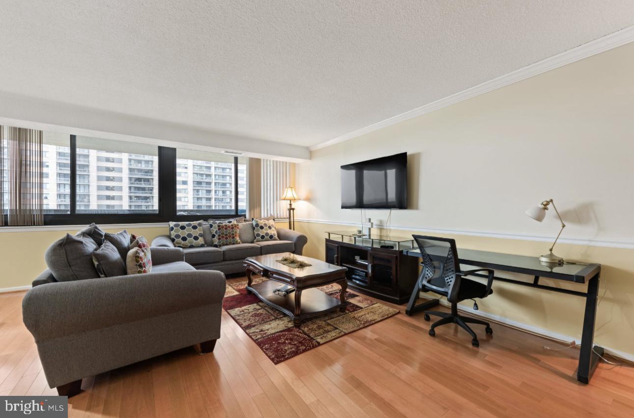 5501 Seminary Road, Unit 801S Falls Church, VA 22041 - Photo 6 of 32 a living room with furniture and a flat screen tv