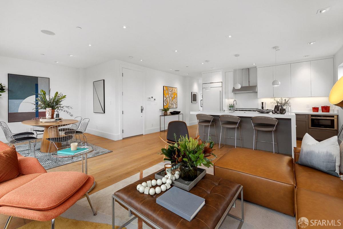 564 Fell Street San Francisco, CA 94102 - Photo 12 of 82 a living room with furniture kitchen view and a dining table