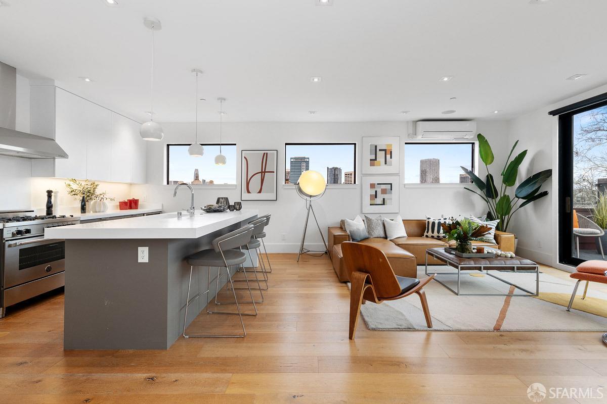 564 Fell Street San Francisco, CA 94102 - Photo 2 of 82 a living room with furniture kitchen view and a potted plant