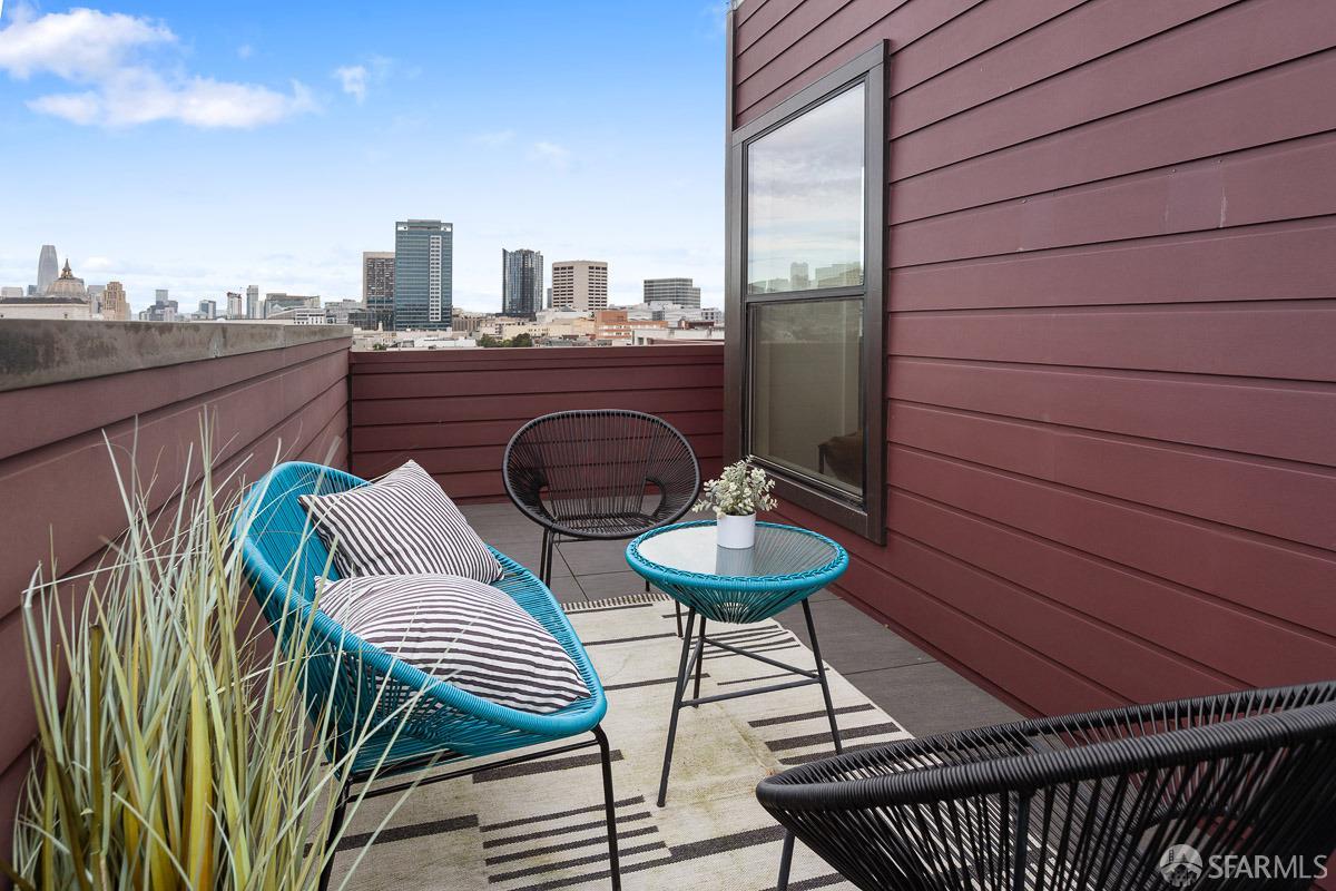 564 Fell Street San Francisco, CA 94102 - Photo 29 of 82 a view of a balcony with furniture and a floor to ceiling window