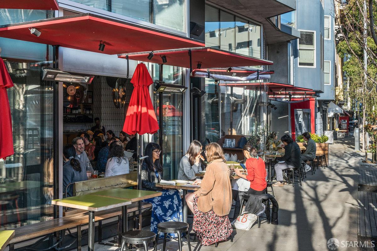 564 Fell Street San Francisco, CA 94102 - Photo 73 of 82 a view of people sitting in front of retail shops