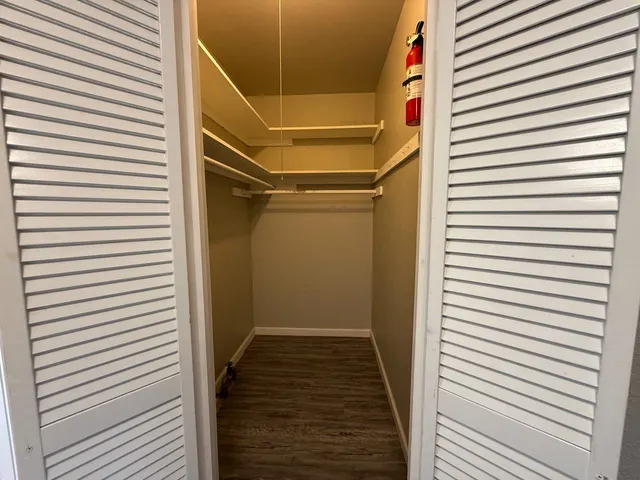 a view of a balcony with door